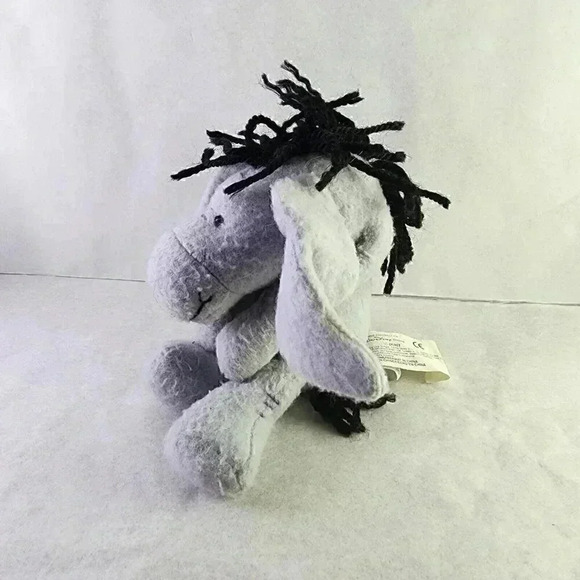 Disney Store Classic Pooh Eeyore Beanie Plush 8" Vintage Storybook Donkey PVC - Picture 3 of 7